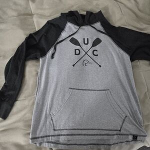 3 For $60.  DucGear (Ducks Unlimited) Gray and Black Long Sleeve Hoodie Tee